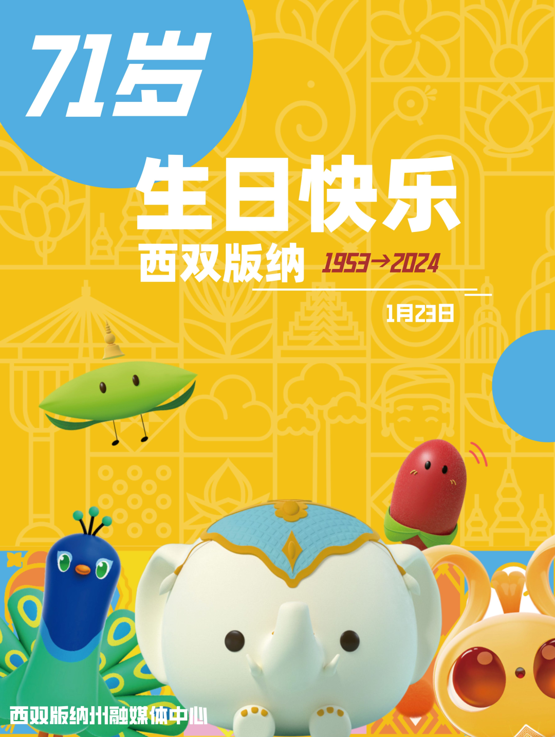 1953→2024 西双版纳 生日快乐！